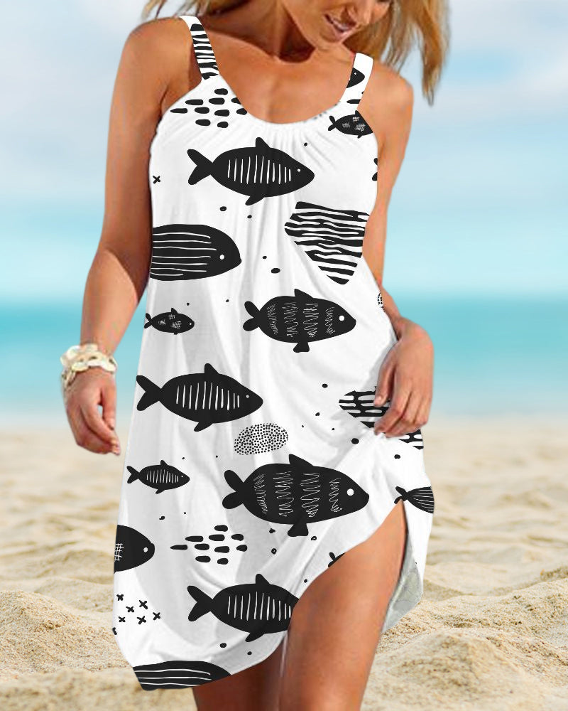 Beach sundress with print