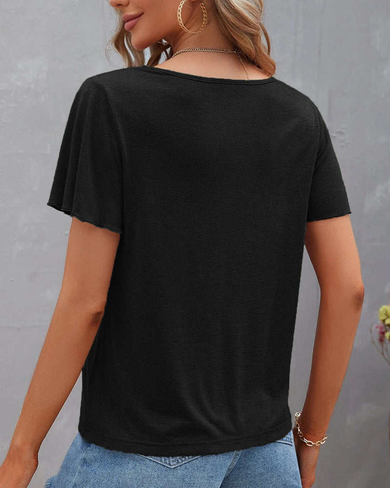 T-shirt in Solid Cut Out Color