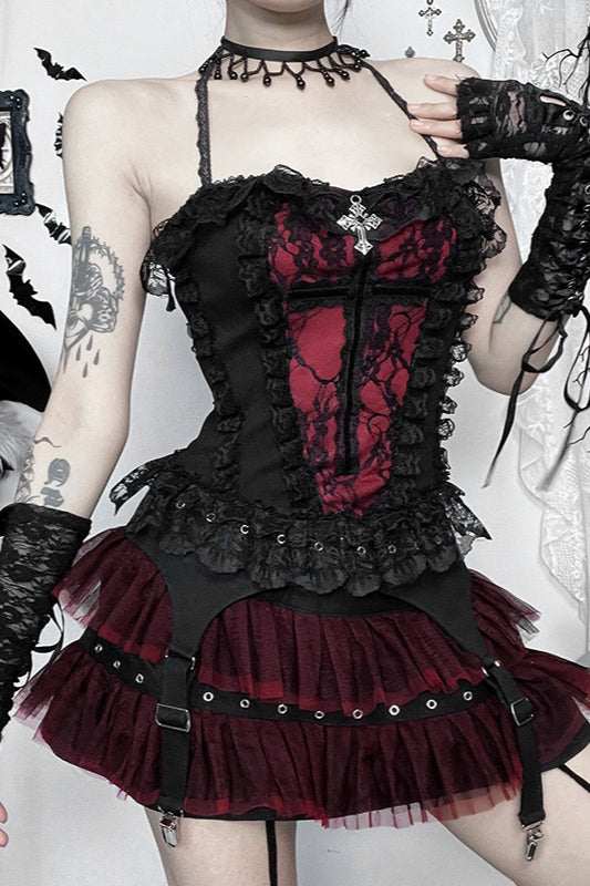 Gothic Tulle Contrast Ballet Skirt