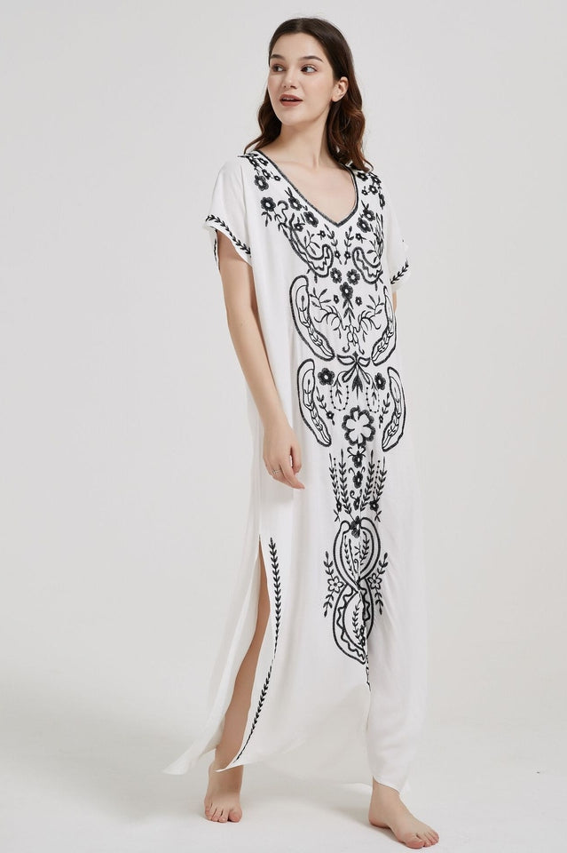 Boho Print Stylish Slit Dress