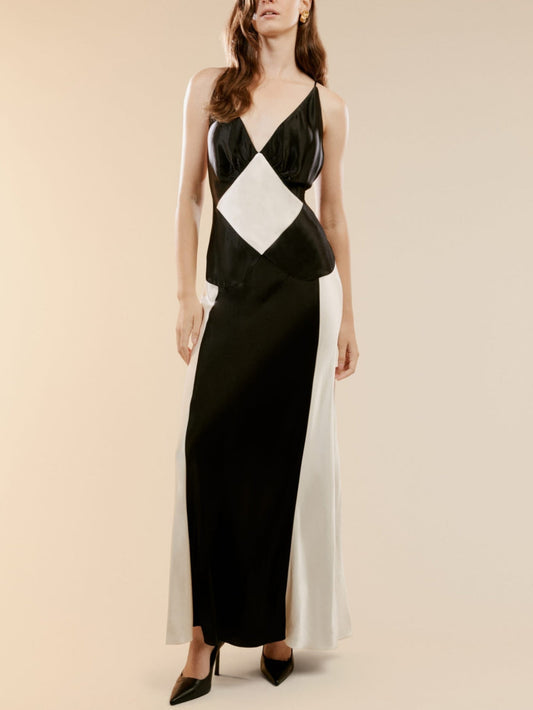 Cosybreezee - Black Ivory Contrast Maxi Dress