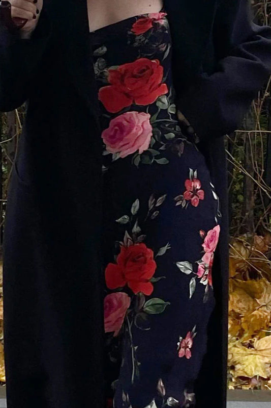 Vintage Floral Bodycon Party Dress