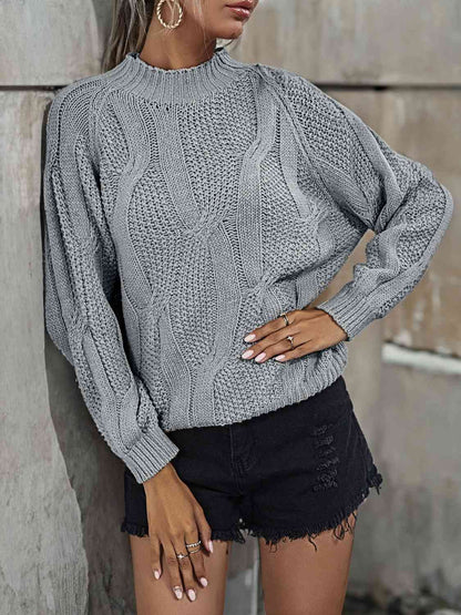 Neck Mock Ribbed Sweater