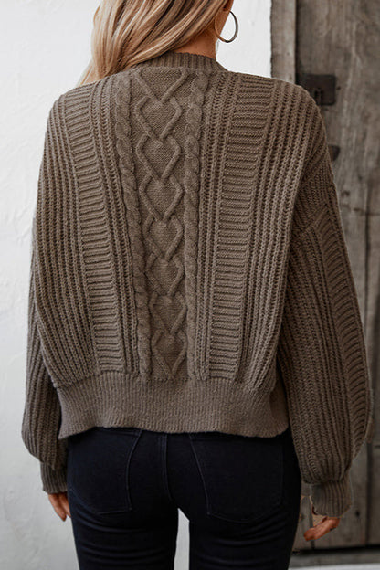 Loose Solid Button Cardigan