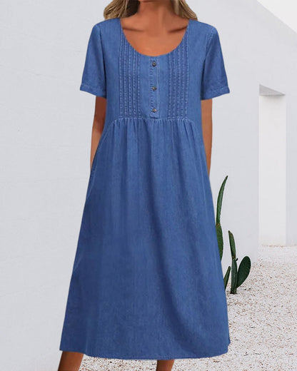 Short Sleeve Denim Dress