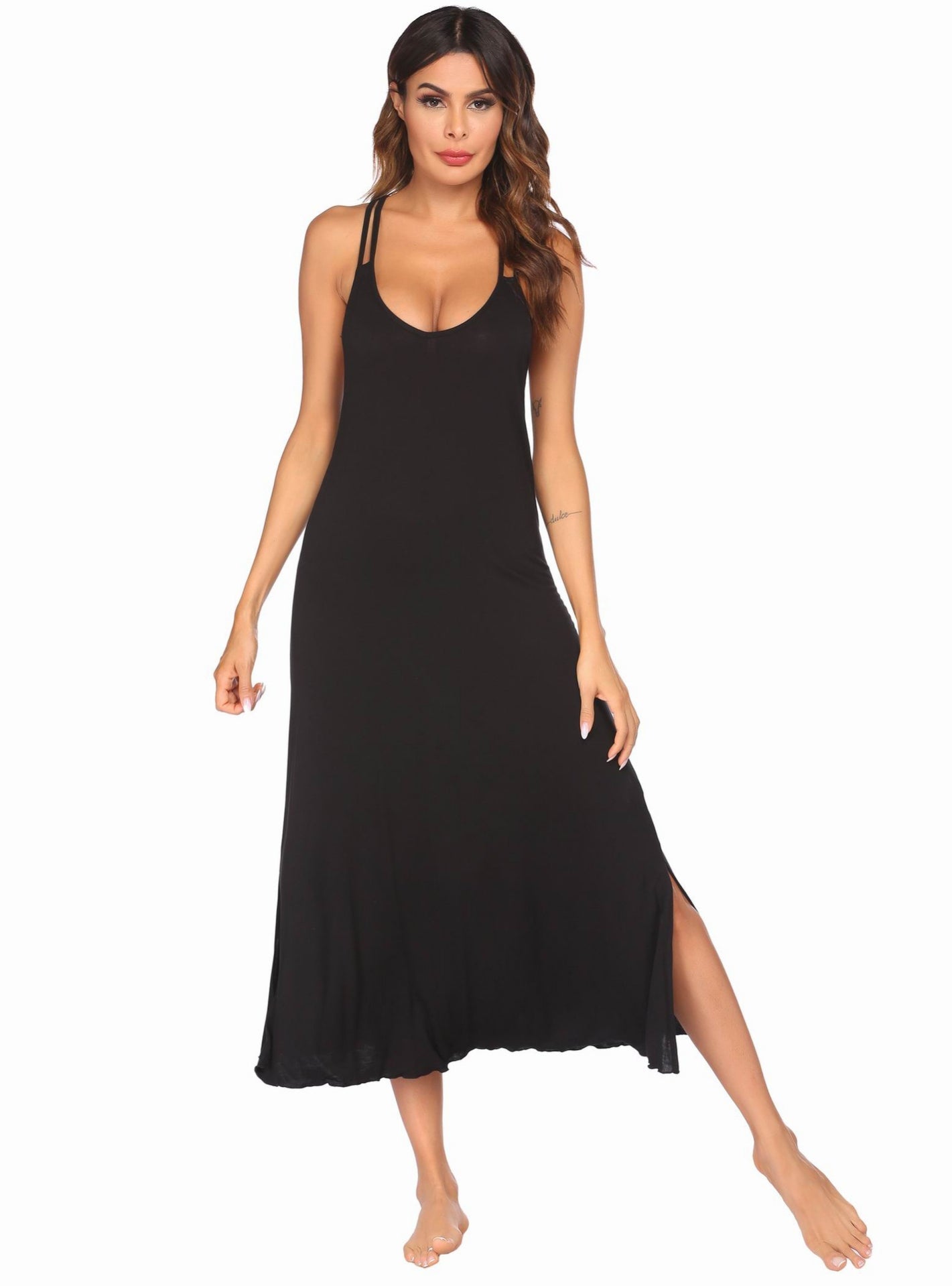 Sling Backless Dress in Black