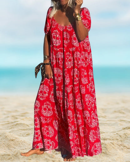 Skull Print Maxi Dress