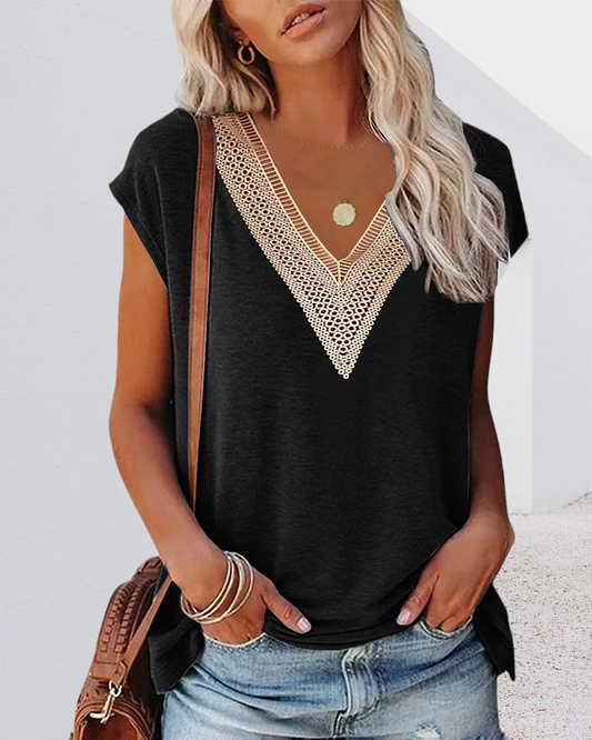 V-neck Lace Tee