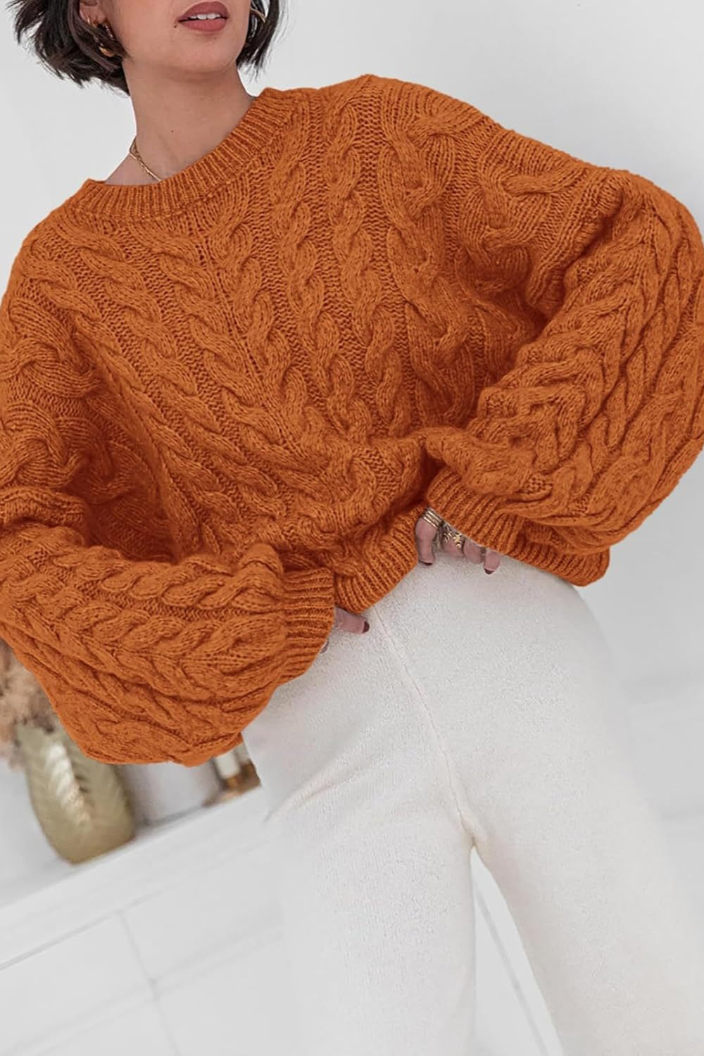Vintage Chunky Knit Cable Sweater