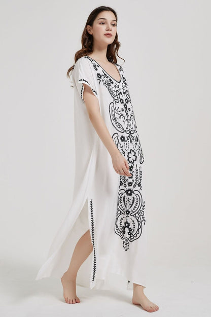 Boho Print Stylish Slit Dress