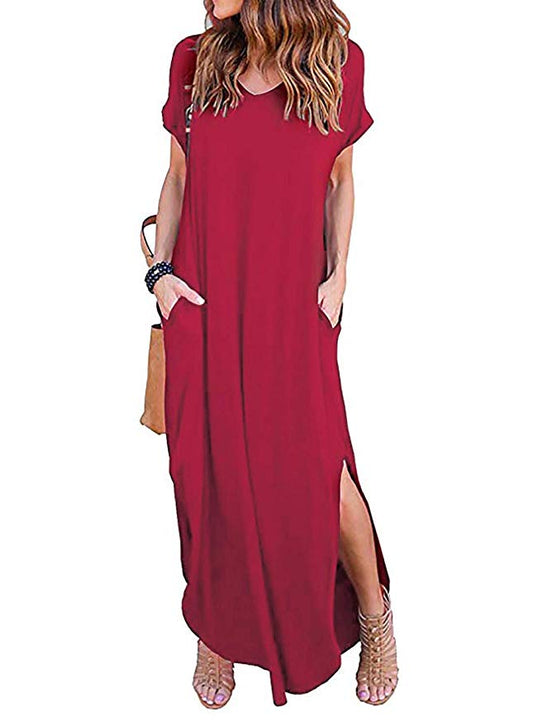 Summer Loose Pockets Long Dress for Women