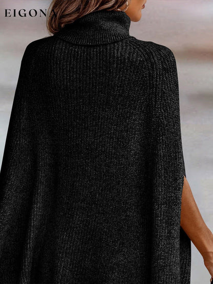 Cosybreezee - Turtleneck Dolman Sleeve Poncho Fashion Sweater