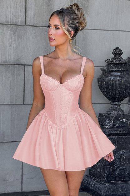 Waist-Cinched Cami Bow Party Dress