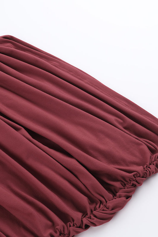 Asymmetrical Ruched Off-Shoulder Bodycon Party Dress