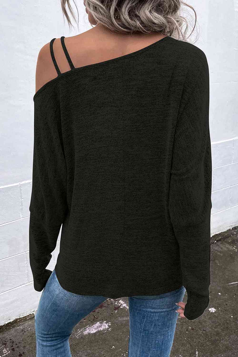 Arm Long Asymmetrical Neck Shirt