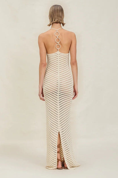 Knit Hollow Bodycon High Waist Boho Dress