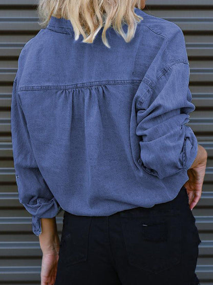 Top with Tie Denim Detail