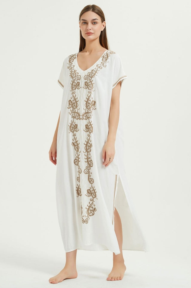 Boho Print Stylish Slit Dress