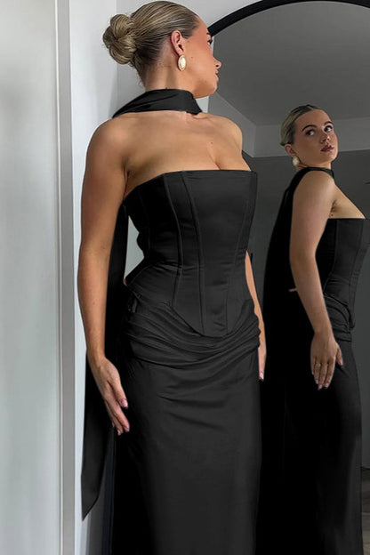 Slimming Square Neck Waist-Cinched Party  Dress