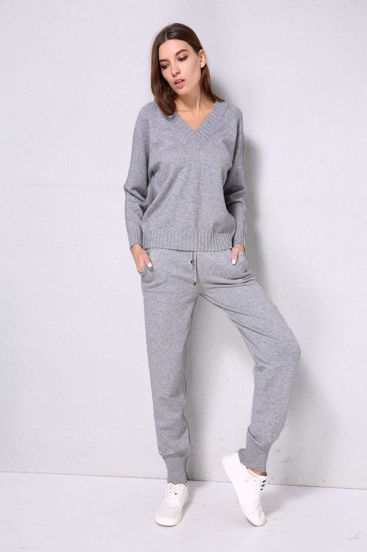 Cosybreezee - Ashley V Neck Sweater and Harem Pant