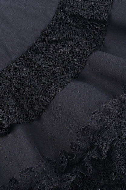 Slim Fit Gothic Lace Accent Skirt