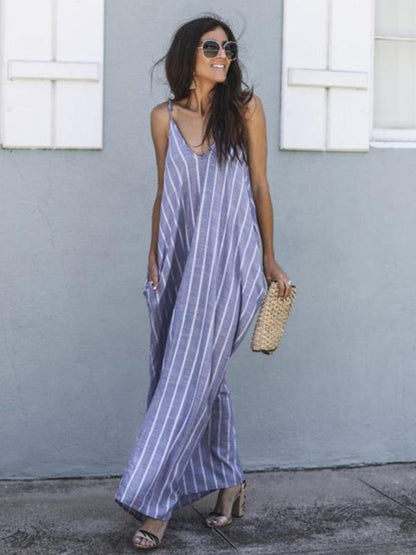 Backless Deep with Gown Lavender Spaghetti-Neck Full-Length Bohemia V-Neck