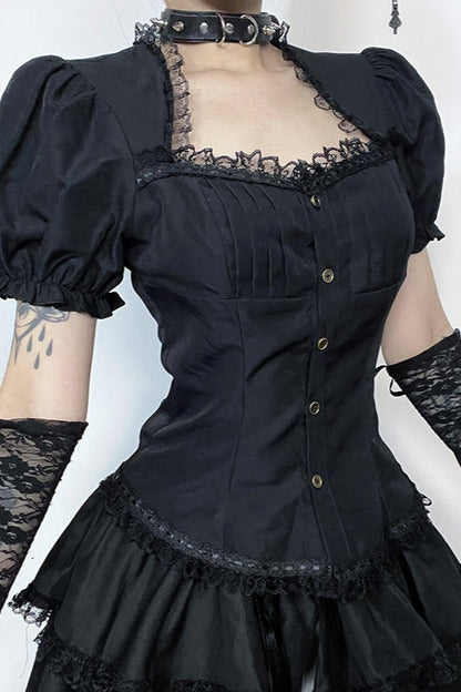 Lolita Layered Puff Sleeve Blouse