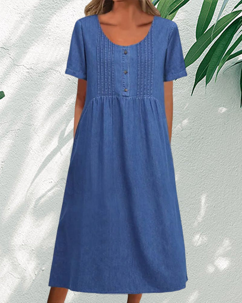 Short Sleeve Denim Dress