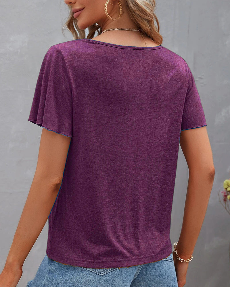 T-shirt in Solid Cut Out Color