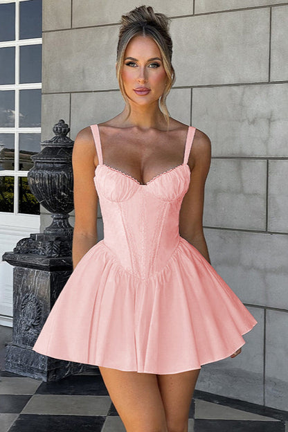 Waist-Cinched Cami Bow Party Dress