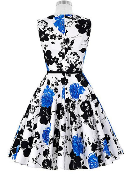 White and Blue/Black Fashion Women Dress