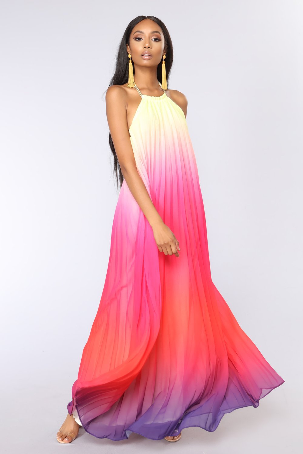 Sundress Maxi Streetwear Ombre Dress for Summer Casual Wear