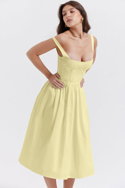 Mandy Summer Backless Midi Dress