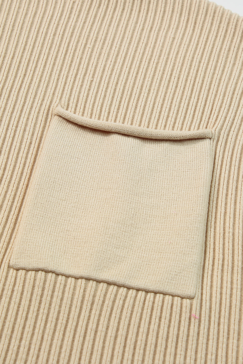 Arm Oatmeal Brief Knit Patch Ribbed with Sweater Pocket