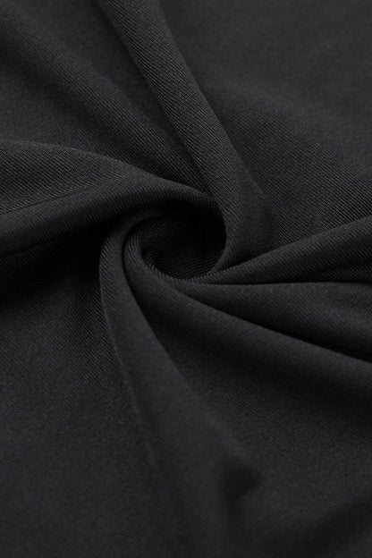 Sexy Lace-Up Cutout Black Long Sleeve Bodycon Maxi Dress