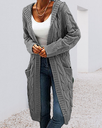 Solid Long Color Cardigan