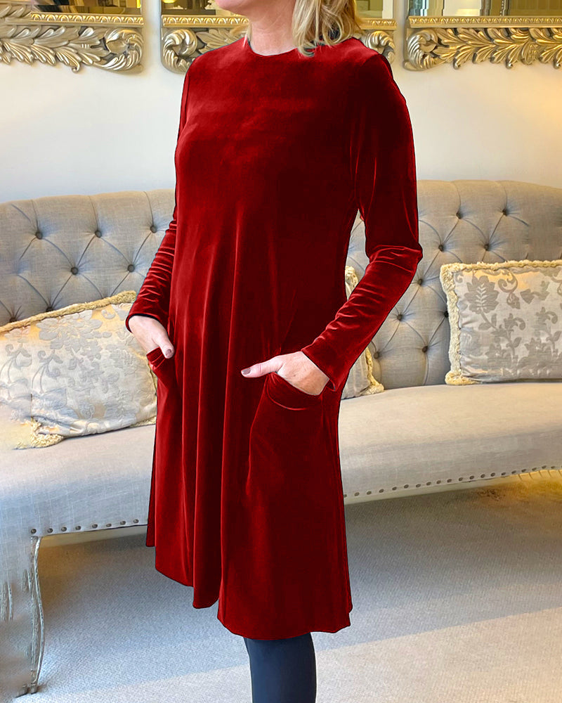 Velvet Round Neck Dress