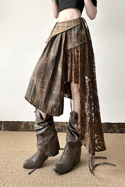 Asymmetrical Grunge High Waist Skirt