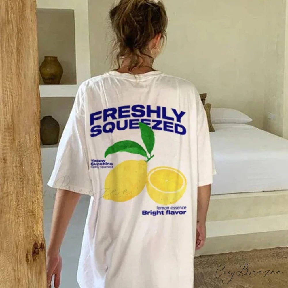 90s Classic Lemon Back Print Tee WHITE / S t-shirt-250223