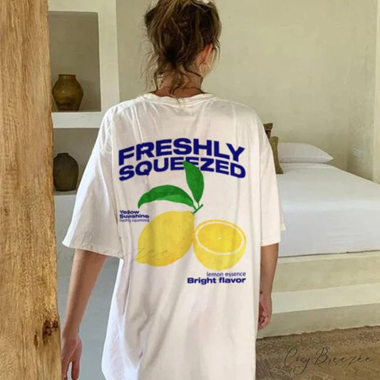 90s Classic Lemon Back Print Tee WHITE / S t-shirt-250223