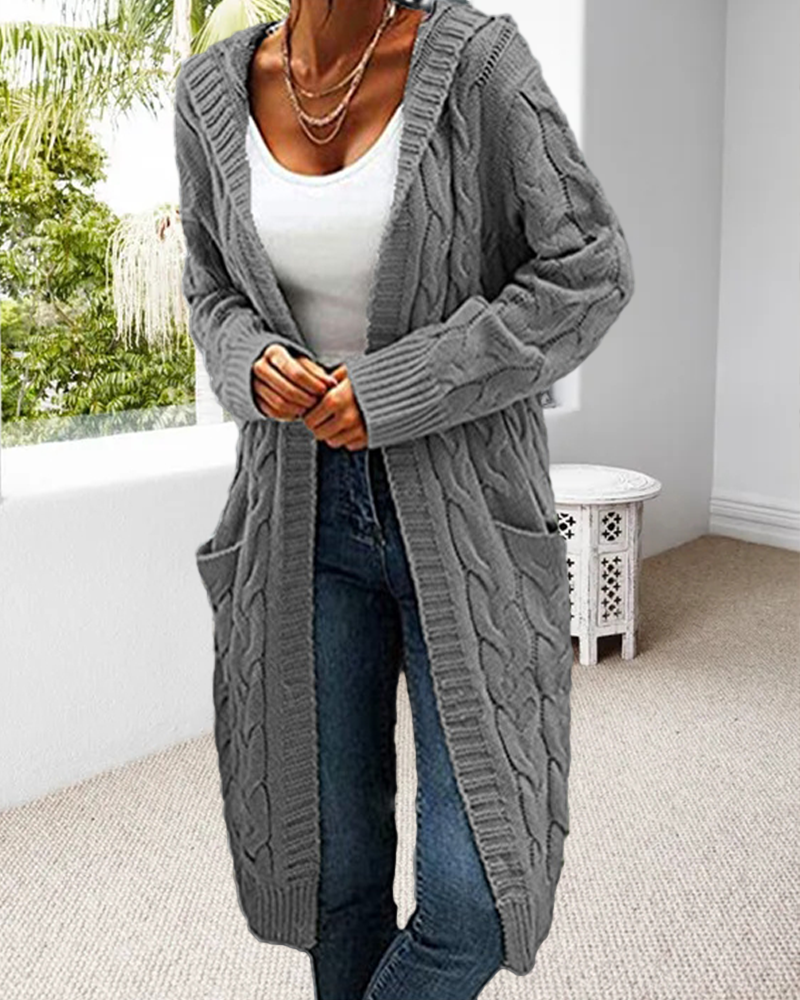 Solid Long Color Cardigan