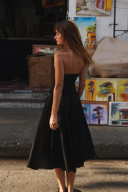 Autumn New Chic Bowknot Strapless Slim Fit Party Dress