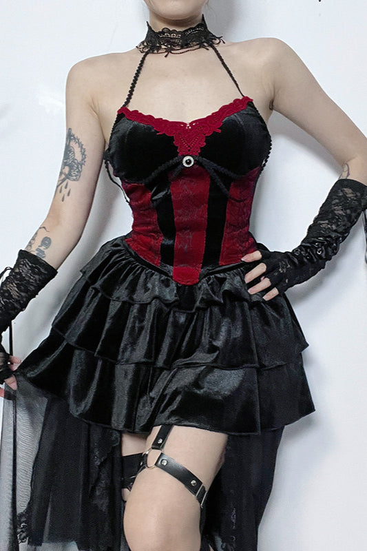 Contrast Halter Fitted Cami Corset