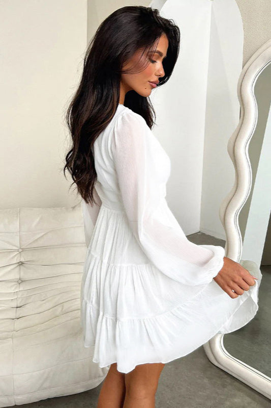 V-Neck Lace-Up Slim Fit Bodycon Party Dress