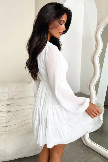 V-Neck Lace-Up Slim Fit Bodycon Party Dress