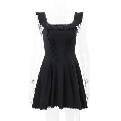 A-line Slinky Pleated Mini Dress