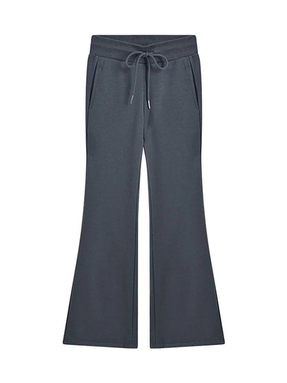 Sweatpants Low-waisted Black Grey Drawstring Flare Streetwear Quality Pants