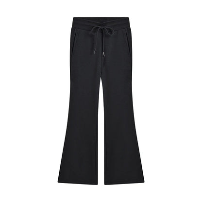 Sweatpants Low-waisted Black Grey Drawstring Flare Streetwear Quality Pants