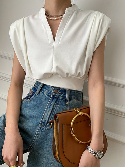 Cosybreezee - V-Neck Crop Shirt