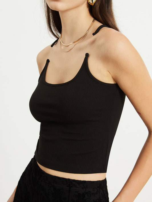 Cosybreezee - Transparent Strap Crop Tank Top